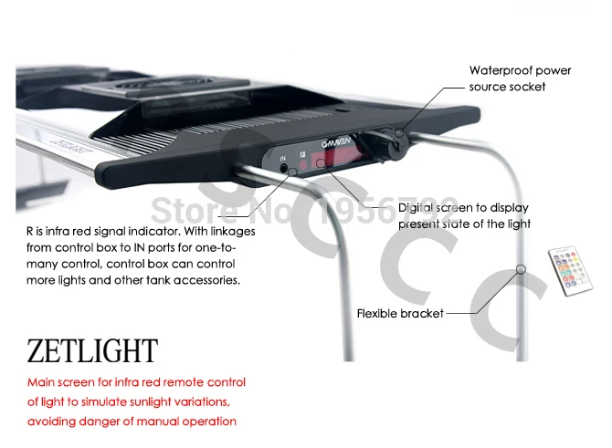 Хит! wifi ZT6600 светодиодный светильник для аквариума с регулируемой яркостью для коралловых рифов, растений, полный спектр морских аквариумов, Светодиодная лампа US/DE