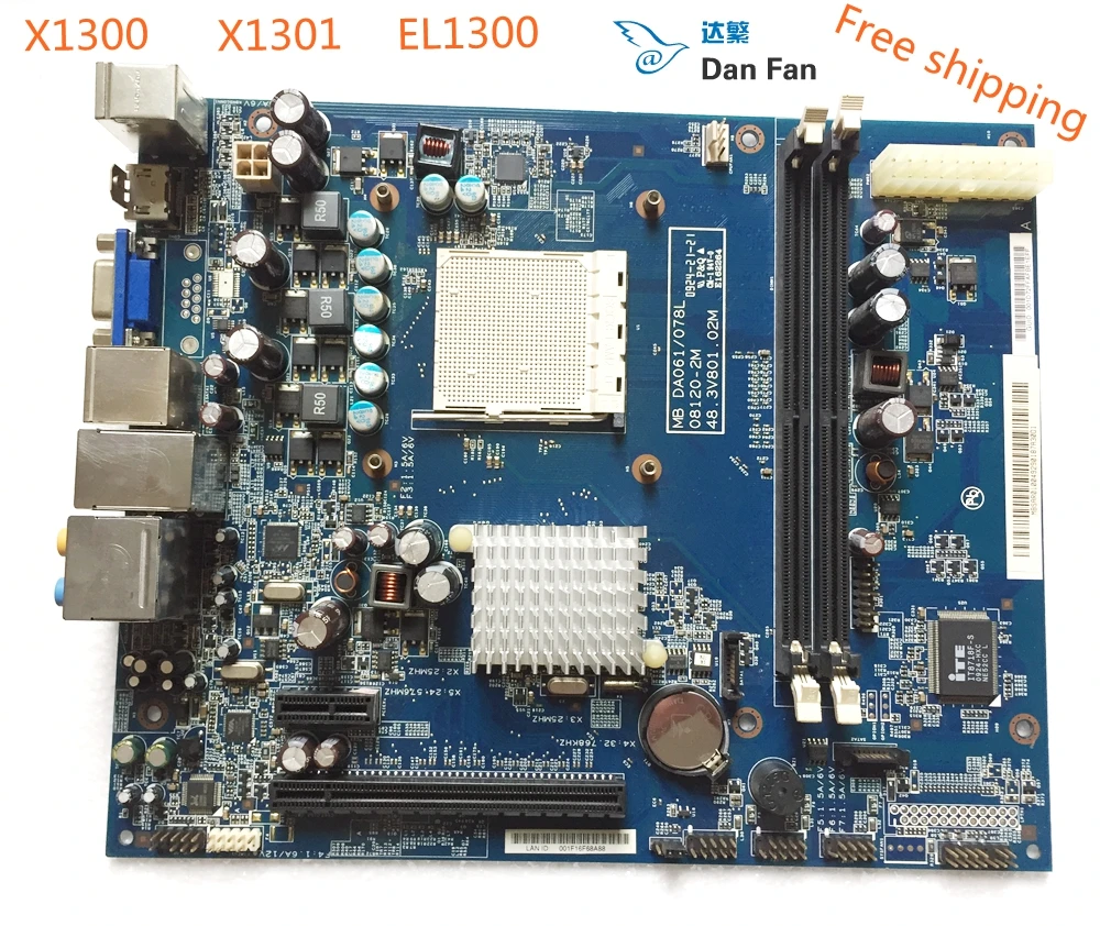 

DA061/078L Desktop Motherboard For ACER X1300 X1301 EL1300 X3300 EL1330 Motherboard 08120-2M 48.3V801.02M Mainboard 100%tested