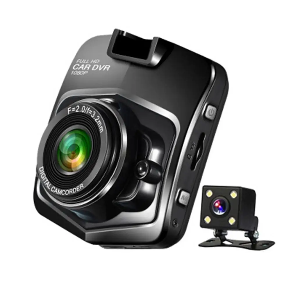 2 4 дюйма спереди и сзади Dash Cam с двойными линзами для вождения Регистраторы 1080P HD