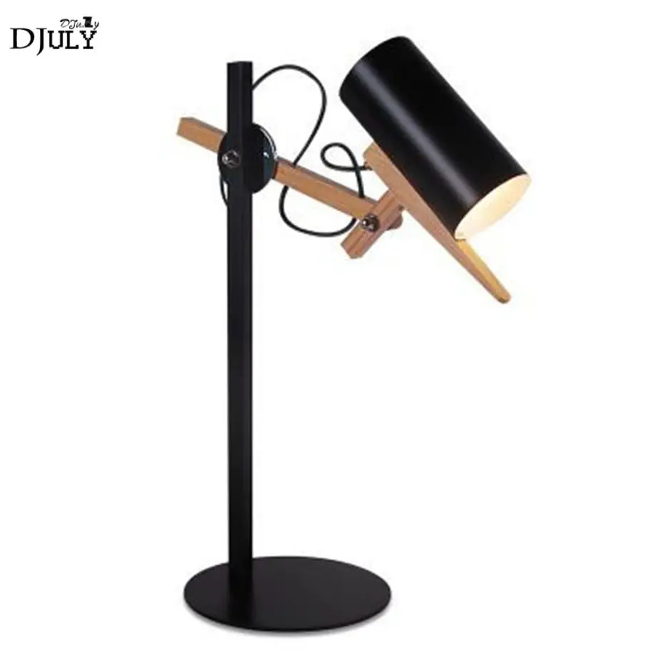 

nordic designer Swing arm wood metal table lamp for office study bedroom bedside reading desk lamps home deco led luminaire e27