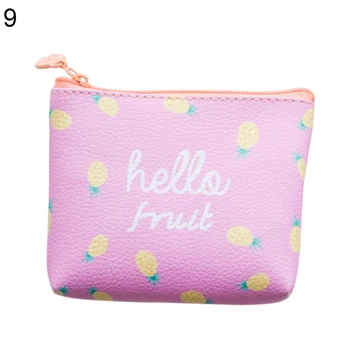 

Mini Faux Leather Cartoon Cat Fruit Coin Purse Key Headphone Storage Bag Purse