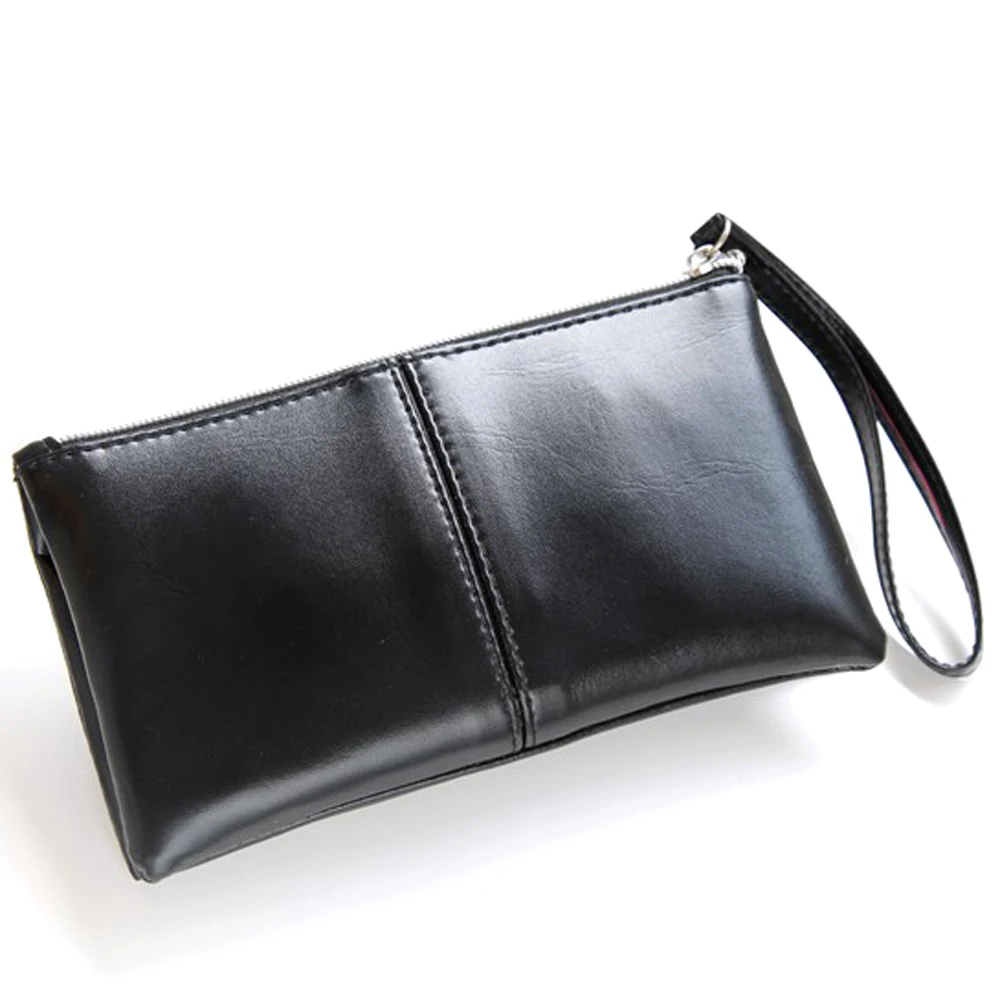 

Fashion Black PU Leather Hand Bag Organizer Wallet Case Cell Phone Case Coin Purse Card Money Wallet Manufacturer Custom Designs
