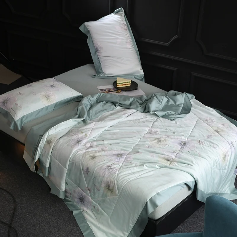 

Summer Tencel Silk Quilt Bed spread blanket Bed cover set Mattress cover Bed sheet set Pillowcase couvre lit colcha de cama