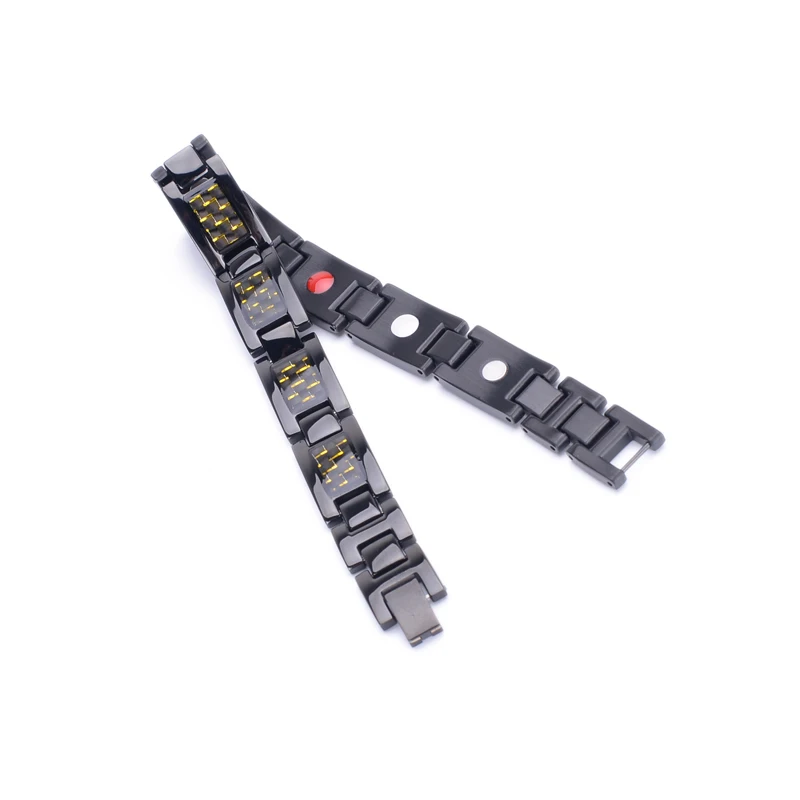 Oktrendy Blood Pressure Japanese Magnetic Bracelet Energy Health Care Titanium Bracelets Bangle Yellow Carbon Fiber Bracelet