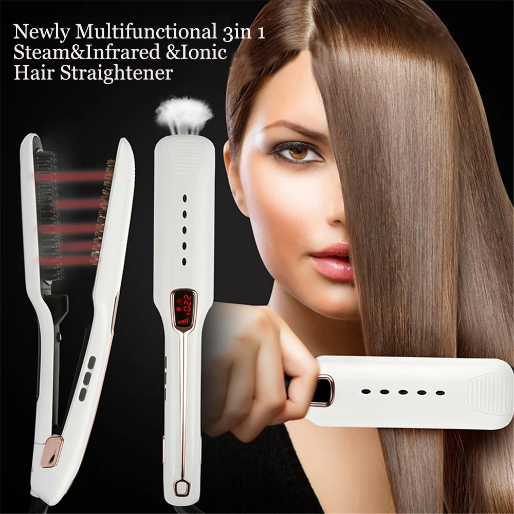 

Professional Steam infrared ironic hair straightener styling tool straightening irons