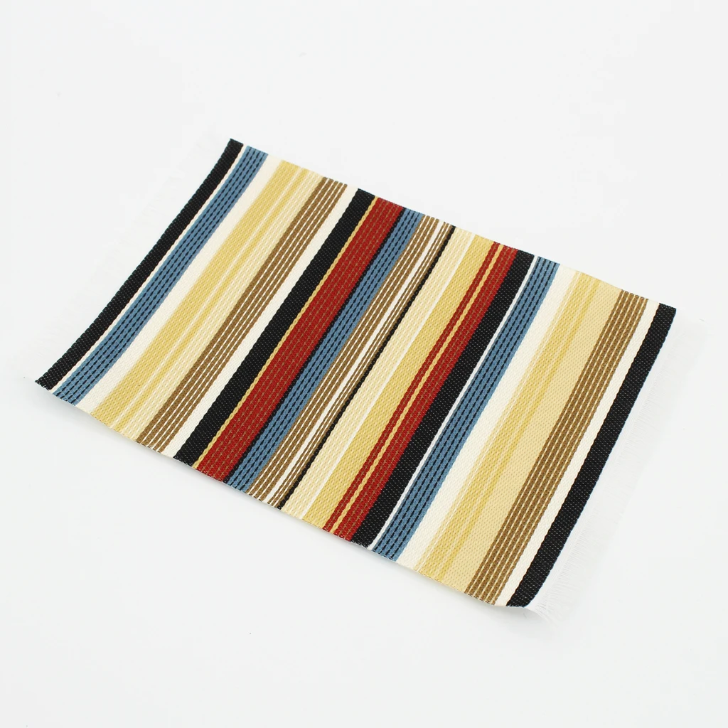 1/12th Dolls House Miniature Woven Carpet Rug Floor Coverings Striped Patterned Woven Rug Floor Carpet Coverings Accessories