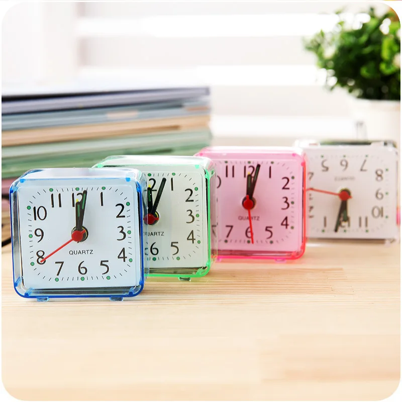Travel Clock Mute Children Student Desk Watch Bedside Desk Table Home Square Small Bed Alarm Clock