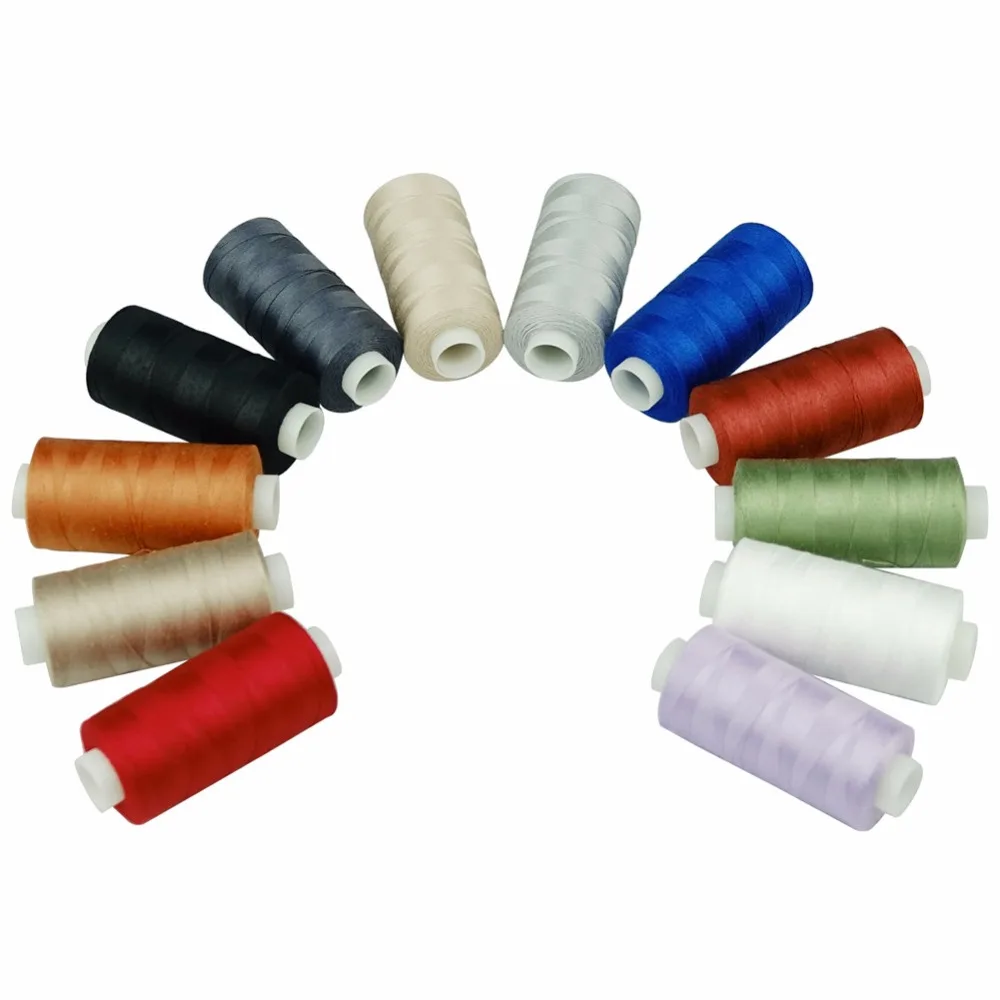 

12 Multi Colors 100% Mercerized Cotton Sewing Thread Set 50s/3 for Quilting Sewing etc - 550 Yards Each