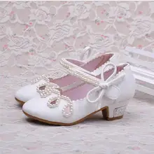 Летняя Брендовая обувь для девочек; Infantil; сандалии на высоком каблуке; Свадебная обувь с бисером; летние сандалии для девочек; для детей
