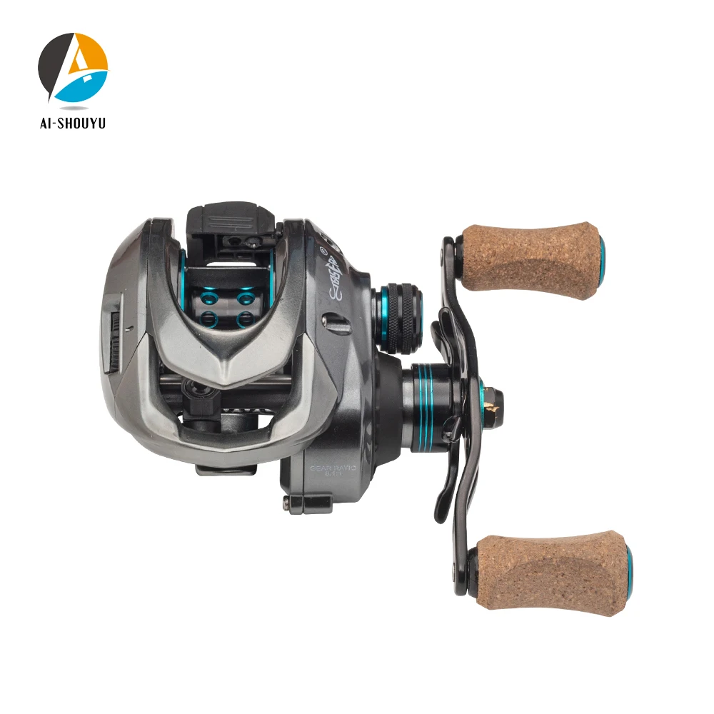 AI-SHOUYU dos secciones rollo magnético del sistema de freno de carrete 8 KG Max Drag 11 + 1 BB 8,1: 1 de alta velocidad carrete de pesca de agua salada y agua dulce