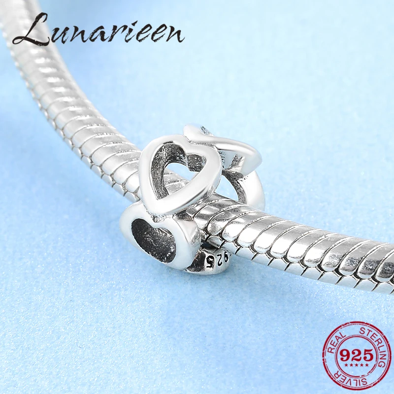 

Valentine's Day present 925 Sterling Silver Creative DIY hollow love beads Fit Original Pandora Charm Bracelet Jewelry making