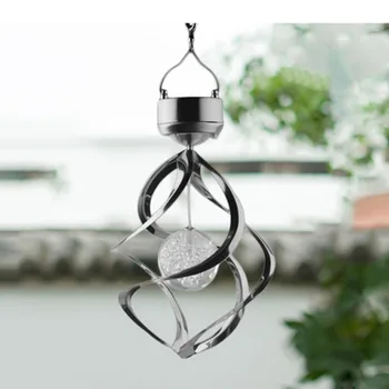 

A109 Outdoor LED Solar Lamp Durable Color-Changing Wind Chime Light Hanging Spiral Garden Light Home Garden Decor