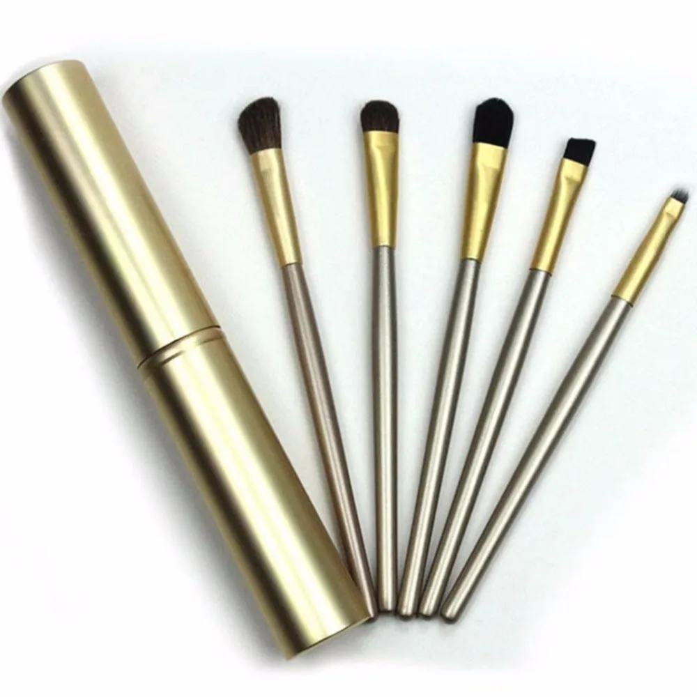 

Professional 5 Pcs Mini Makeup Brushes Set Eye Eyeshadow Eyebrow Eyeliner Blush Brushes Cosmetic Kit with Round Tube