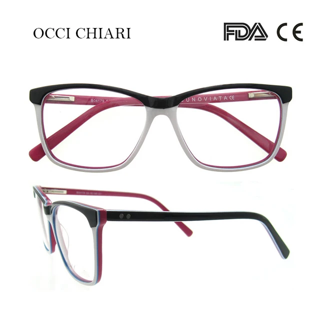 OCCI CHIARI  Fashion Big rim Eyeglasses 54cm For Women Spring Hinge Prescription Lens Medical Optical Glasses Frame W-ZOPPI C1-black