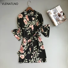 Сексуальная свадебная одежда платье женский короткий атласный халат атласный Шелковый кимоно халат летний халат для подружки невесты ночное белье плюс размер пеньюар