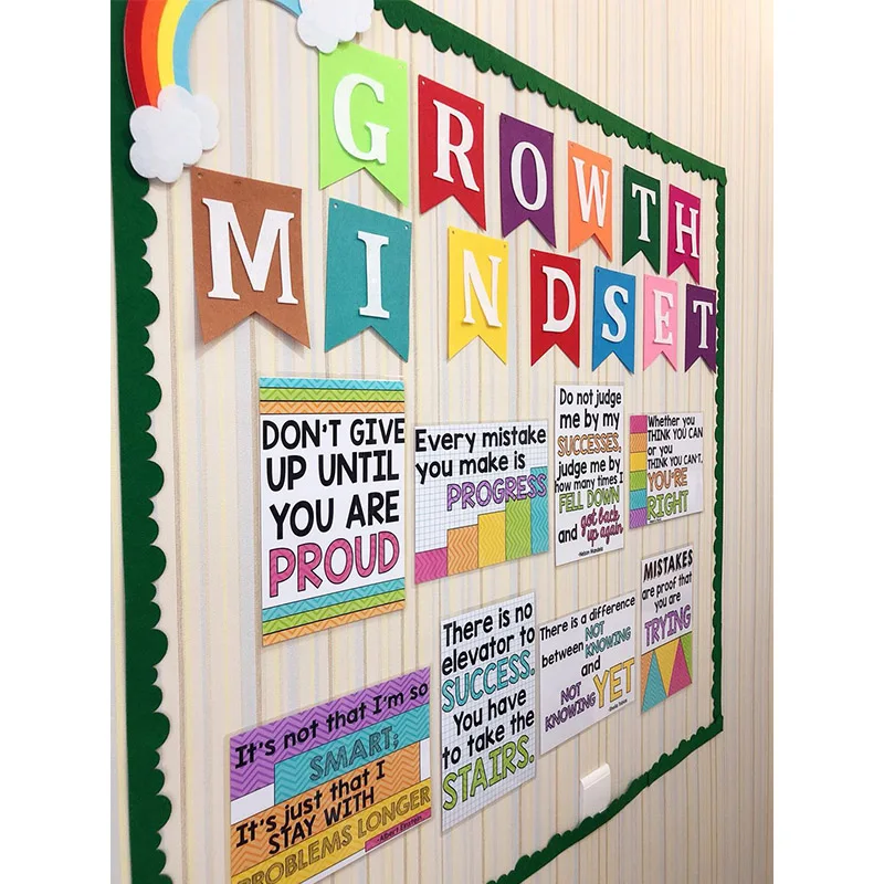 Adesivo de Parede Decoração da Sala de Aula Incentivar os Alunos Aprender Inglês Citações Provérbio Cartaz Crescer a4 Selo Plástico 12 Pçs - Set 5 Weddings & Events