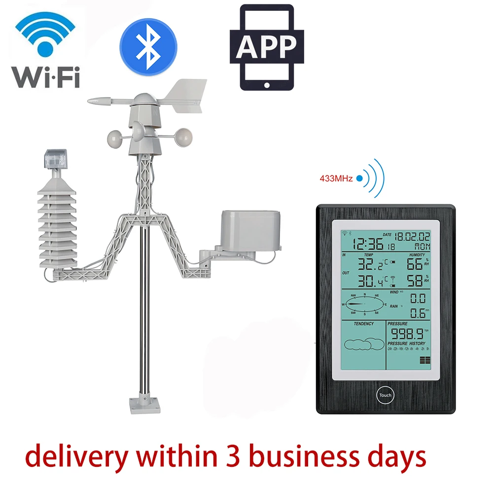 Solar powered Bluetooth meteorological station professional WiFi