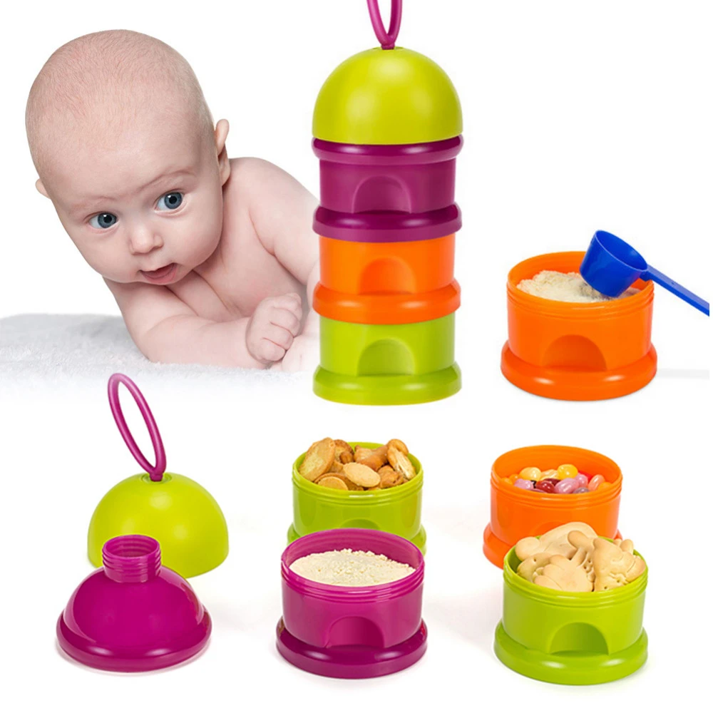 Boite Distributrice De Lait En Poudre Pour Bebe Sous Boite Separee Boite De Rangement A 3 Couches Alimentation Sure Et Coloree Aliexpress