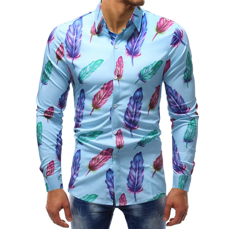 Гавайский Цветочный Принт, мужская рубашка, топ, плюс размер, 5XL, отложной воротник, длинный рукав, мужские формальные рубашки, тонкие мужские уличные Топы
