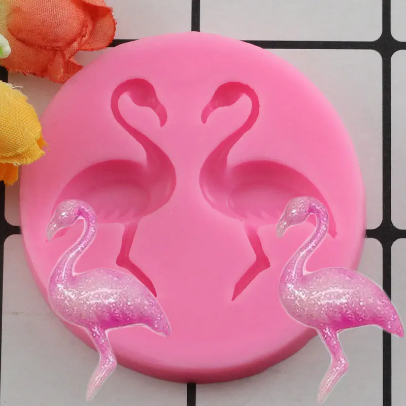 

Flamingos Silicone Mold Party Cupcake Fondant Cake Decorating Tools Jelly Candy Chocolate Gumpaste Mould Kitchen Baking Molds