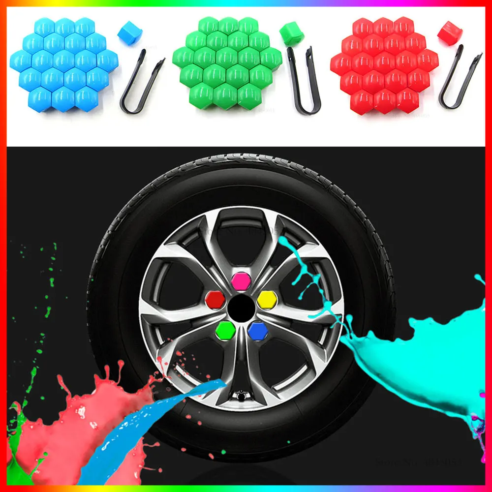 

17mm 19mm 21mm Car Universal Wheel Nut Bolt Head Cover Cap Protective Bolt Caps Exterior Decoration Protecting Bolt Rims 20pcs