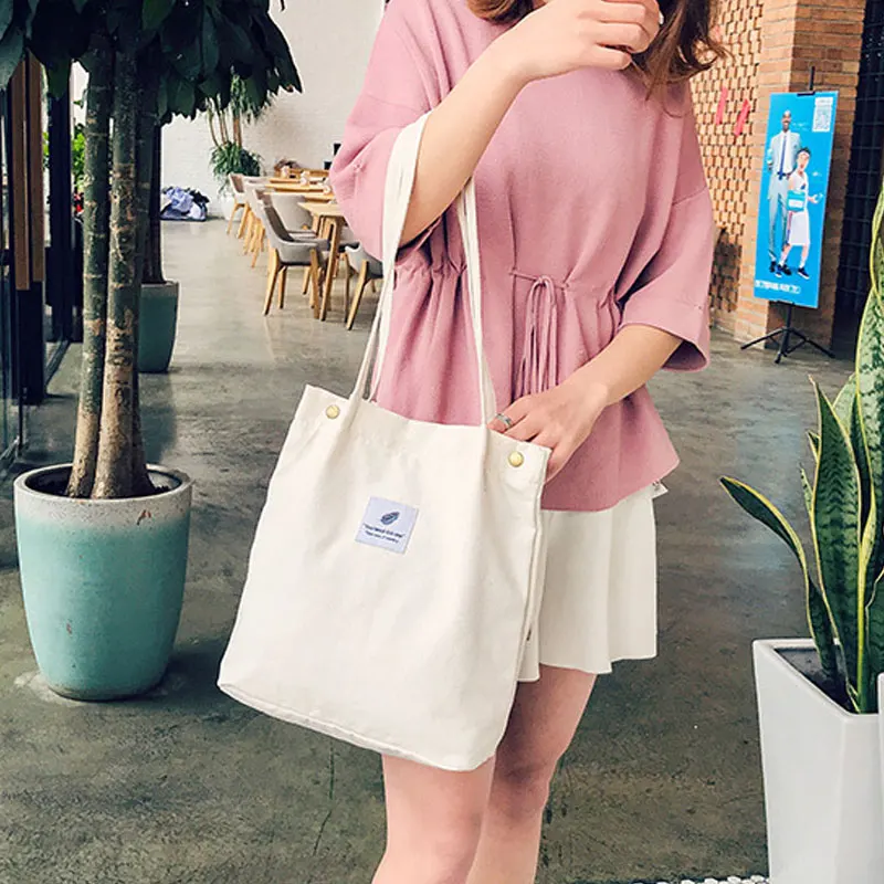 

1PC Simple Ladies Shoulder Bag Solid Color Large Capacity Stylish Canvas Bag for shopping Dating Best Sale-WT