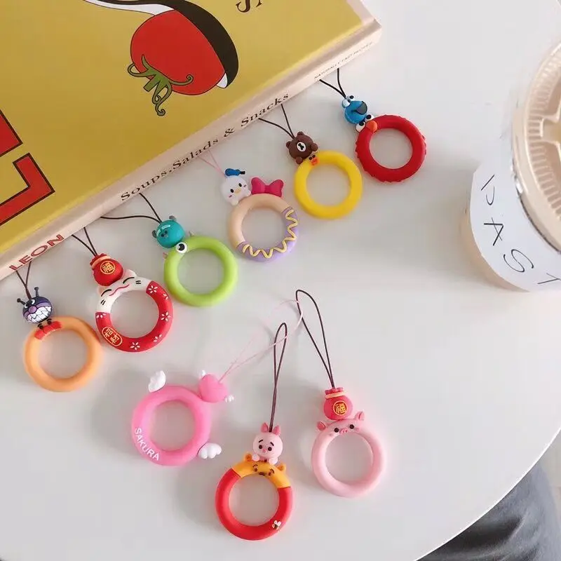 Универсальный мультфильм животных кукла кольцо мобильный телефон USB