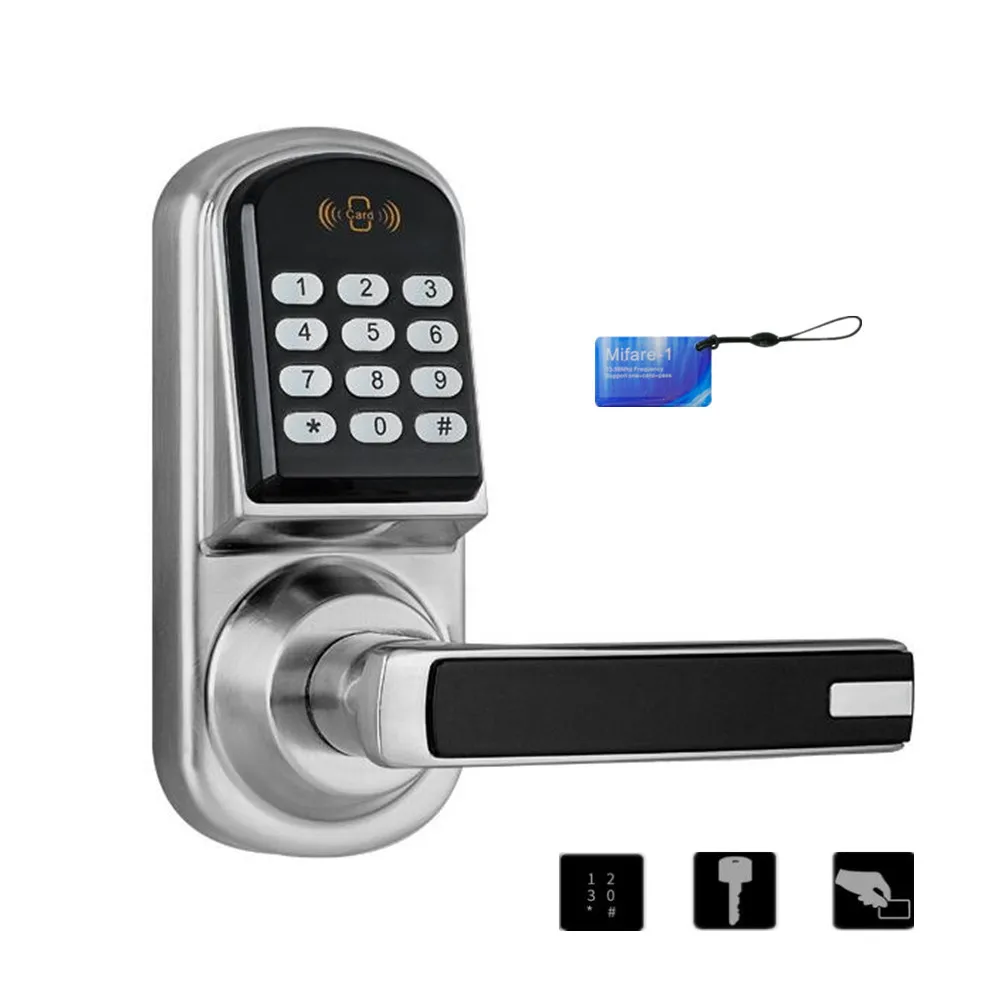

Keyless digital RFID Smart Entry Door Lock, IC Card with backup key unlocking, for home and apartment