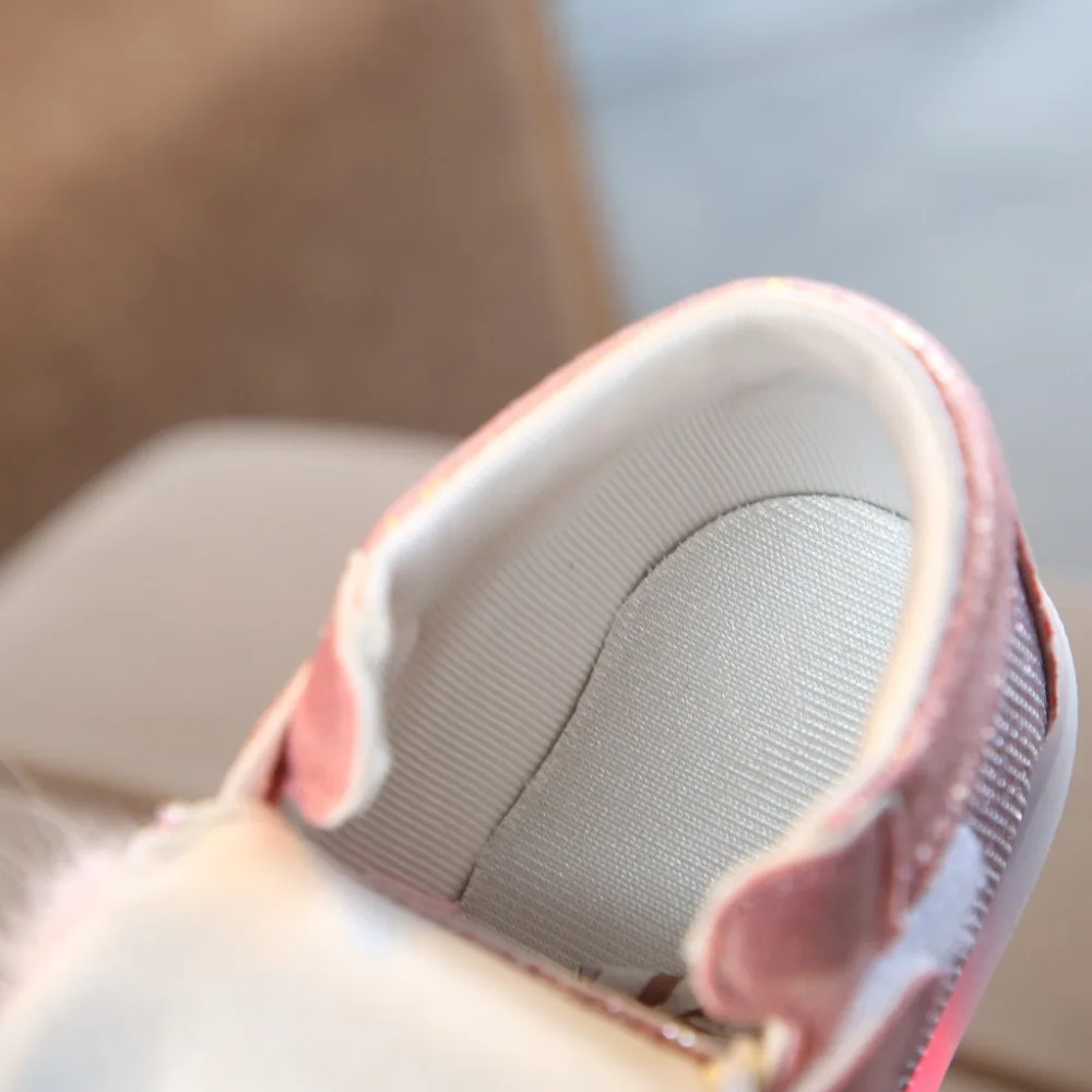 2019 kids sneakers lights girls cartoon rabbit fur LED lights shoes lights shoes sneakers casual shoes kids sneakers LED 40J24 (17)