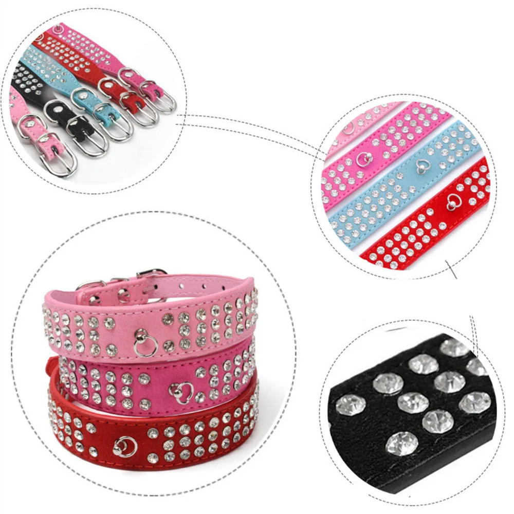 Ошейник для собак Bling Стразы металлический бриллиантовый ошейник размера XS L