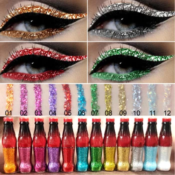 

ICYCHEER Makeup Cola Liquid Glitter Eyeliner Silver Rose Gold Color Shiny Eye Liners for Women Eye Pigment Korean Cosmetics