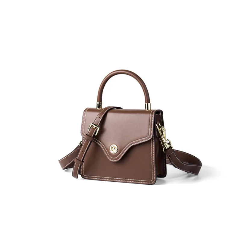 

LOVELY Woman 2019 Genuine Leather Single Shoulder Package Niche Design Package Handbag Small Bag