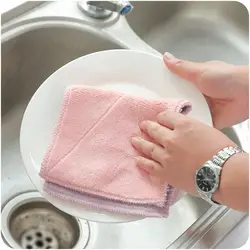 Бытовые кухонные впитывающее полотенце толще двойной-слоя микрофибры протирать стол кухонное полотенце очистки тряпка для мытья посуды