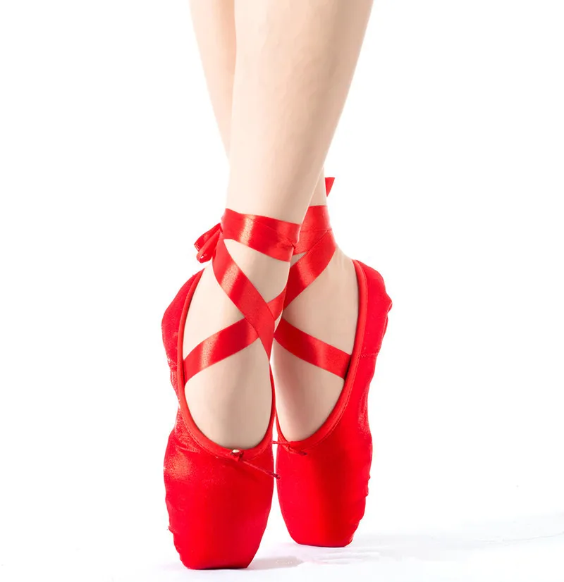 LUCYLEYTE/высококачественные Женские Балетные пуанты; танцевальные туфли с лентами; женские кроссовки; zapatos de baile; размер 28-43