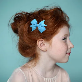 

20pcs/lot 5.5cm Girls Boutique Pinwheel Bows With Whole Wrapped Safety Hair Clips Cute Hairpins Hair Accessories