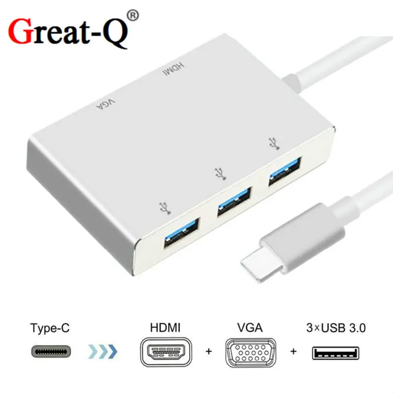 Promotion USB C to HDMI VGA USB Hub Adapter 5 in 1 USB 3.1 Converter for Laptop for MacBook,ChromeBook Pixel,Huawei MateBook Promotion USB C to HDMI VGA USB Hub Adapter 5 in 1 USB 3.1 Converter for Laptop for MacBook,ChromeBook Pixel,Huawei MateBook