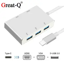 Promotion USB C to HDMI VGA USB Hub Adapter 5 in 1 USB 3.1 Converter for Laptop for MacBook,ChromeBook Pixel,Huawei MateBook Promotion USB C to HDMI VGA USB Hub Adapter 5 in 1 USB 3.1 Converter for Laptop for MacBook,ChromeBook Pixel,Huawei MateBook