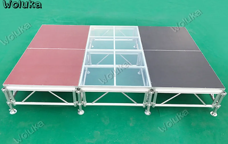 

Aluminum Alloy Stage truss mobile assembly activity stage runway rea folding stage lighting frame glass stage CD50 W03