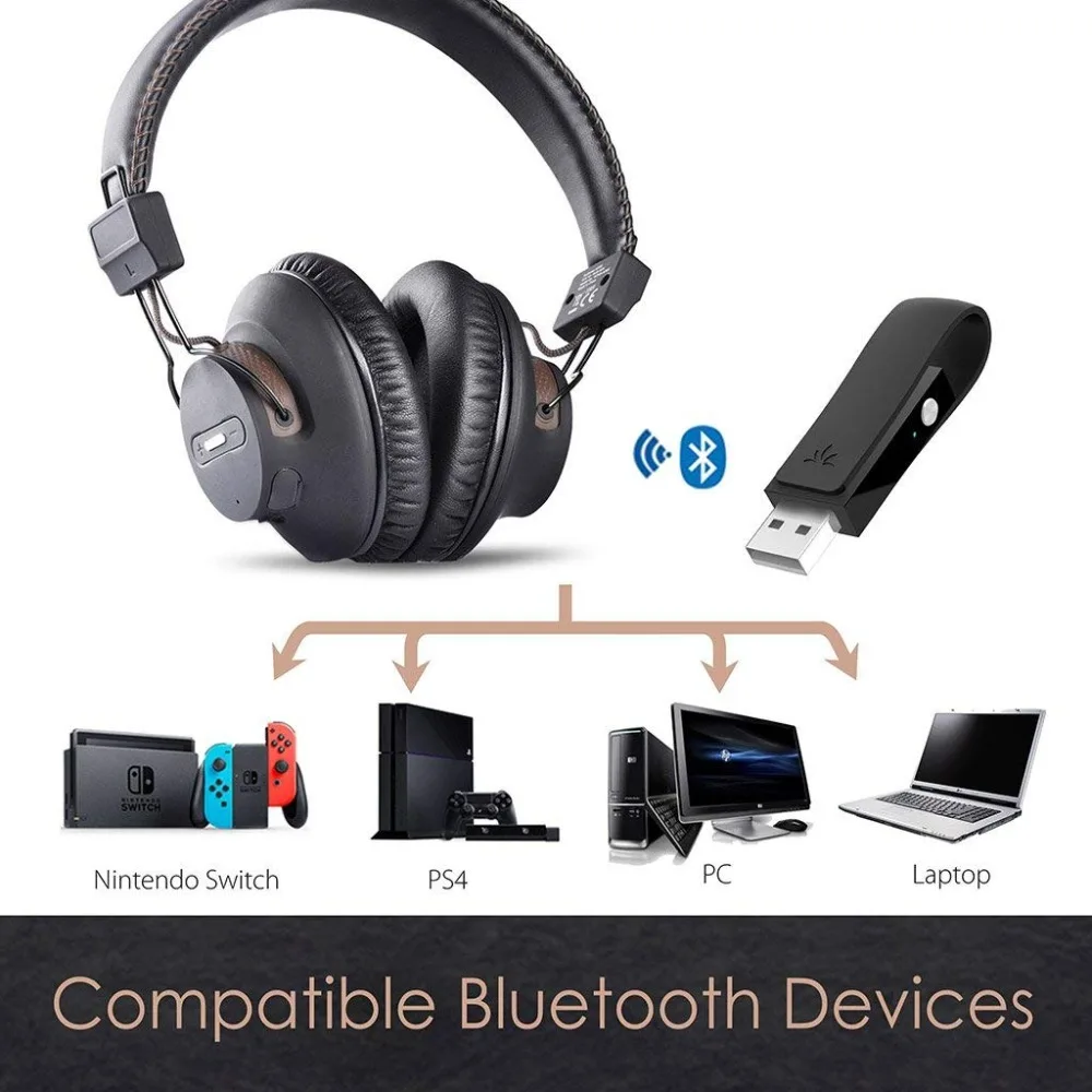 Avantree DG59 (M) auriculares inalámbricos para juegos micrófono y Bluetooth transmisor de Audio US