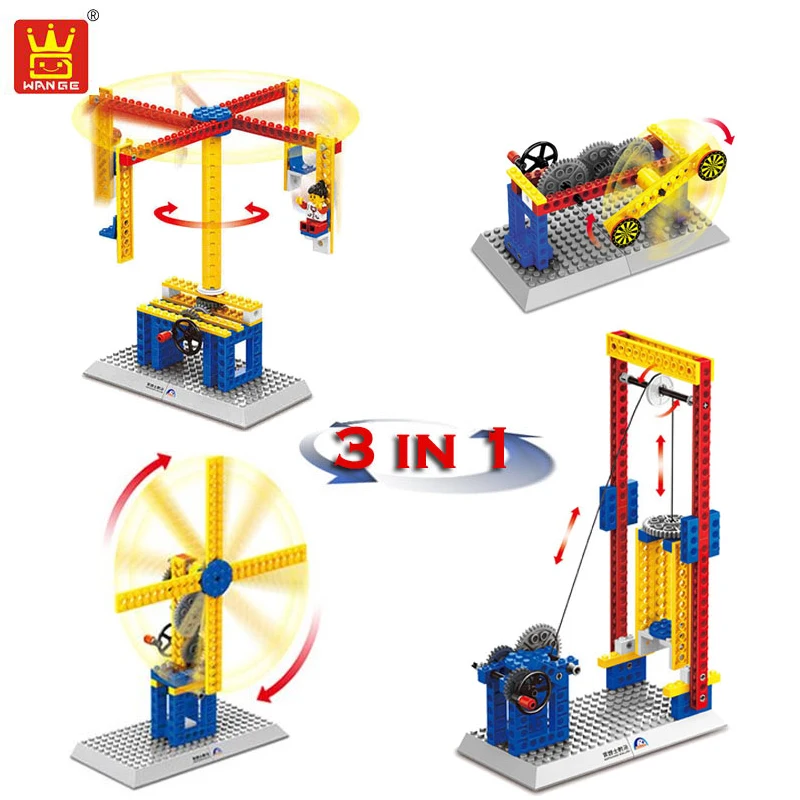

WANGE Mechanical Engineering Enlighten Building Blocks Bricks Assembled DIY Collection Toys Gear Machine Model Learning Gift