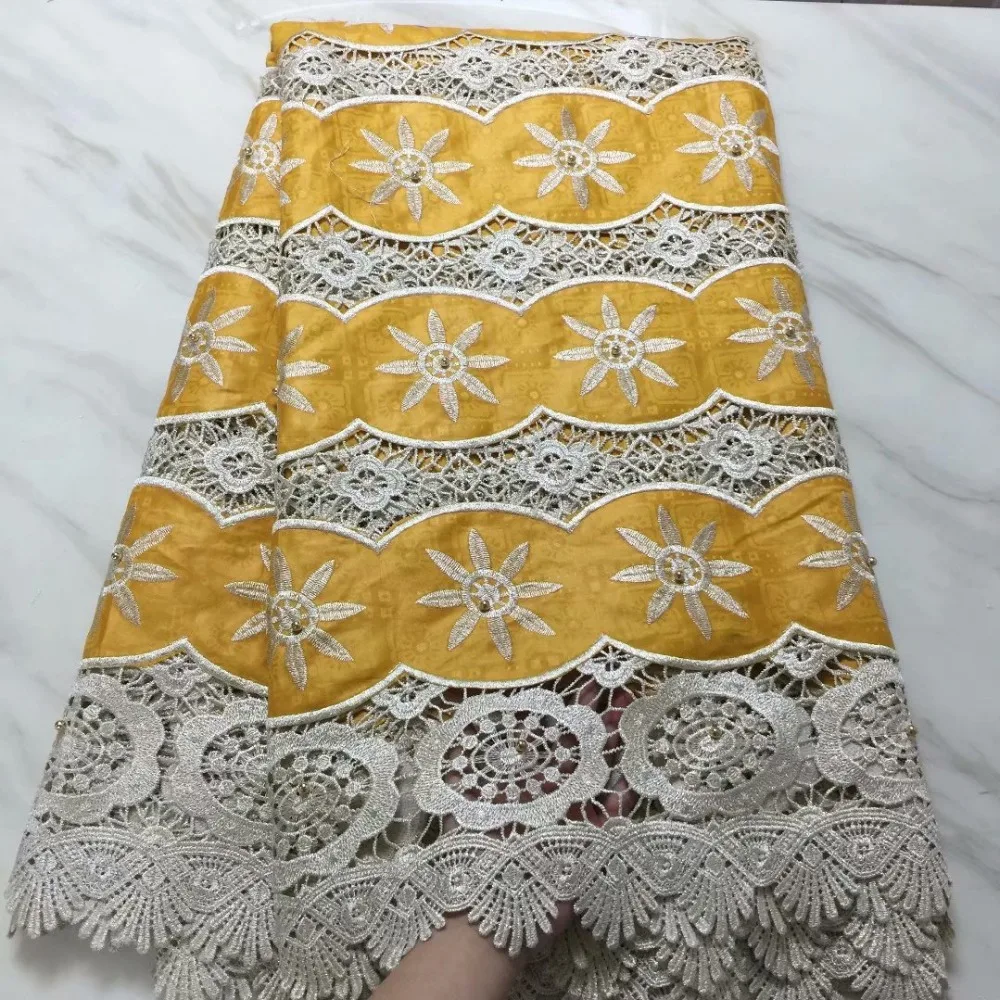 

Basin riche getzner nigerian lace fabric 2019 high quality lace gold bazin riche getzner ankara fabric for dress5yard/set L1601-