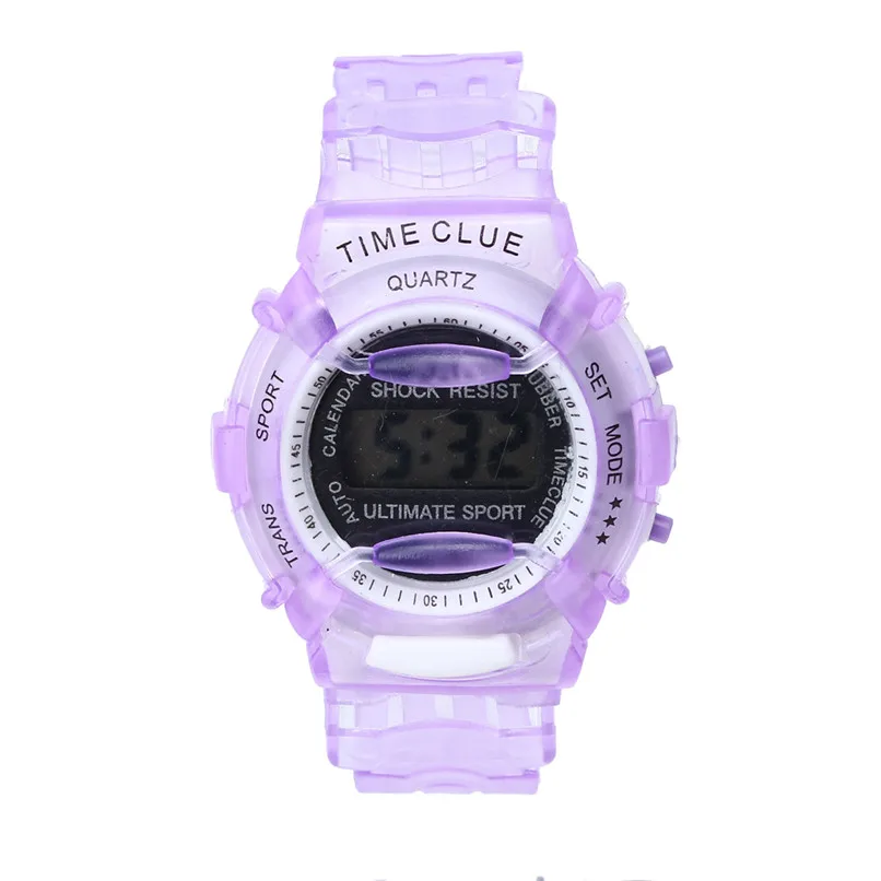 Новые модные детские часы для мальчиков и девочек детские электронные часы силиконовые водонепроницаемые цифровые наручные спортивные часы - Цвет: B