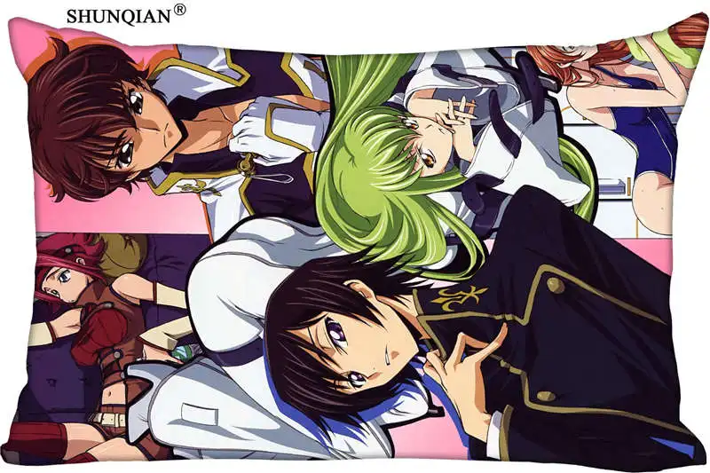 Темно-серый Высокое качество Code Geass наволочка удобные eco-содружественный изготовленный на заказ на молнии Прямоугольная подушка крышка(с двух сторон - Цвет: Темно-серый