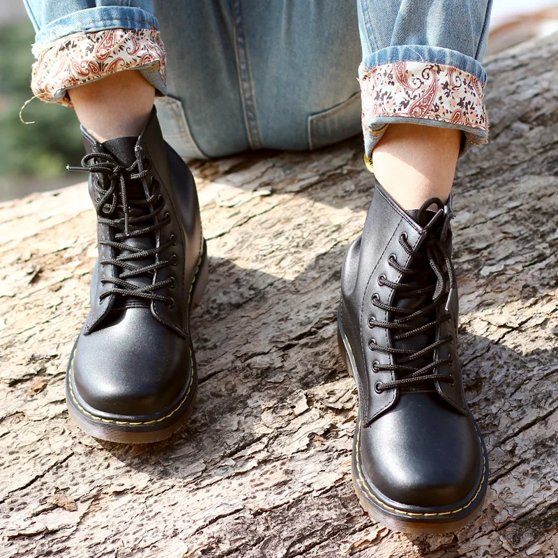 

Martens Woman Botas Mujer Women Shoes Genuine Leather Ankle boots for women Plus size Boots Women Winter ladies Martn Shoes