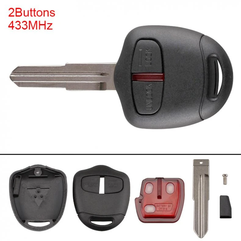 2 Przyciski Obudowa Kluczyka Do Samochodu Z Pilotem Keyless Brelok Z Id46 I Baterią Do Mitsubishi Triton Pajero Outlander Asx Lancer Mit8 Lama|Car Key| - Aliexpress