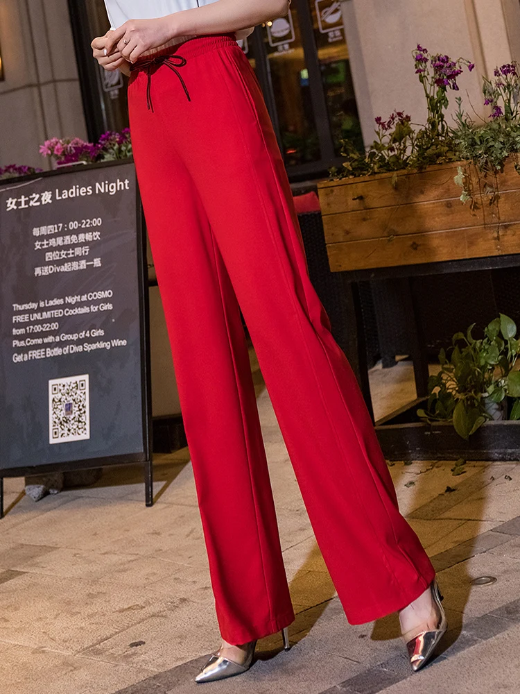 

red wide leg pants women 2019 new summer plus size 5xl high waist lace up sweatpants streetwear harajuku gothic palazzo pants