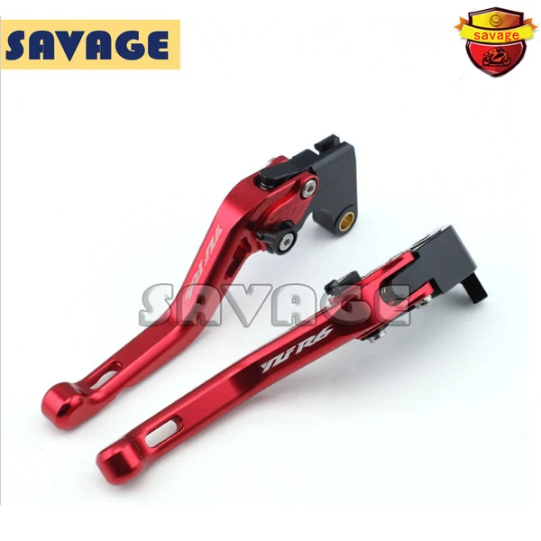 

For YAMAHA YZF-R6 2006-2014 Motorcycle Accessories Red CNC Billet Aluminum Short Brake Clutch Levers logo YZF R6