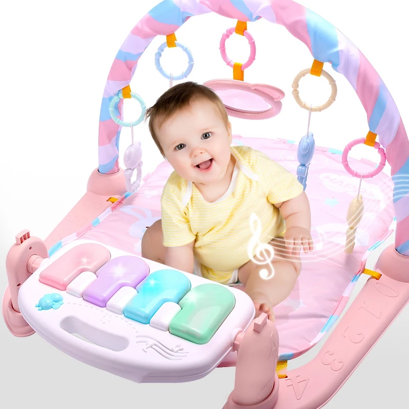 Детский коврик для ребенка GymToys 0-12 месяцев мягкое освещение музыкальные погремушки игрушки для младенец играть пианино тренажерный зал