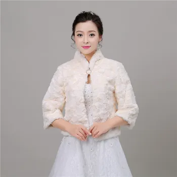 

New Real Pics 2018 Winter Faux Fur Wedding Wrap Bolero Jackets Bridal Coat Cape Cloak Shawls Scarves In Stock Wholesale