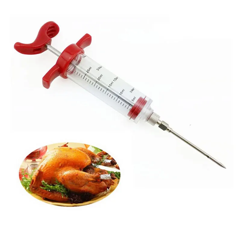 

Marinade Injector with Screw-on Meat Needle for BBQ Meat Marinade Injector Turkey Chicken Flavor Syringe for Kitchen Cooking